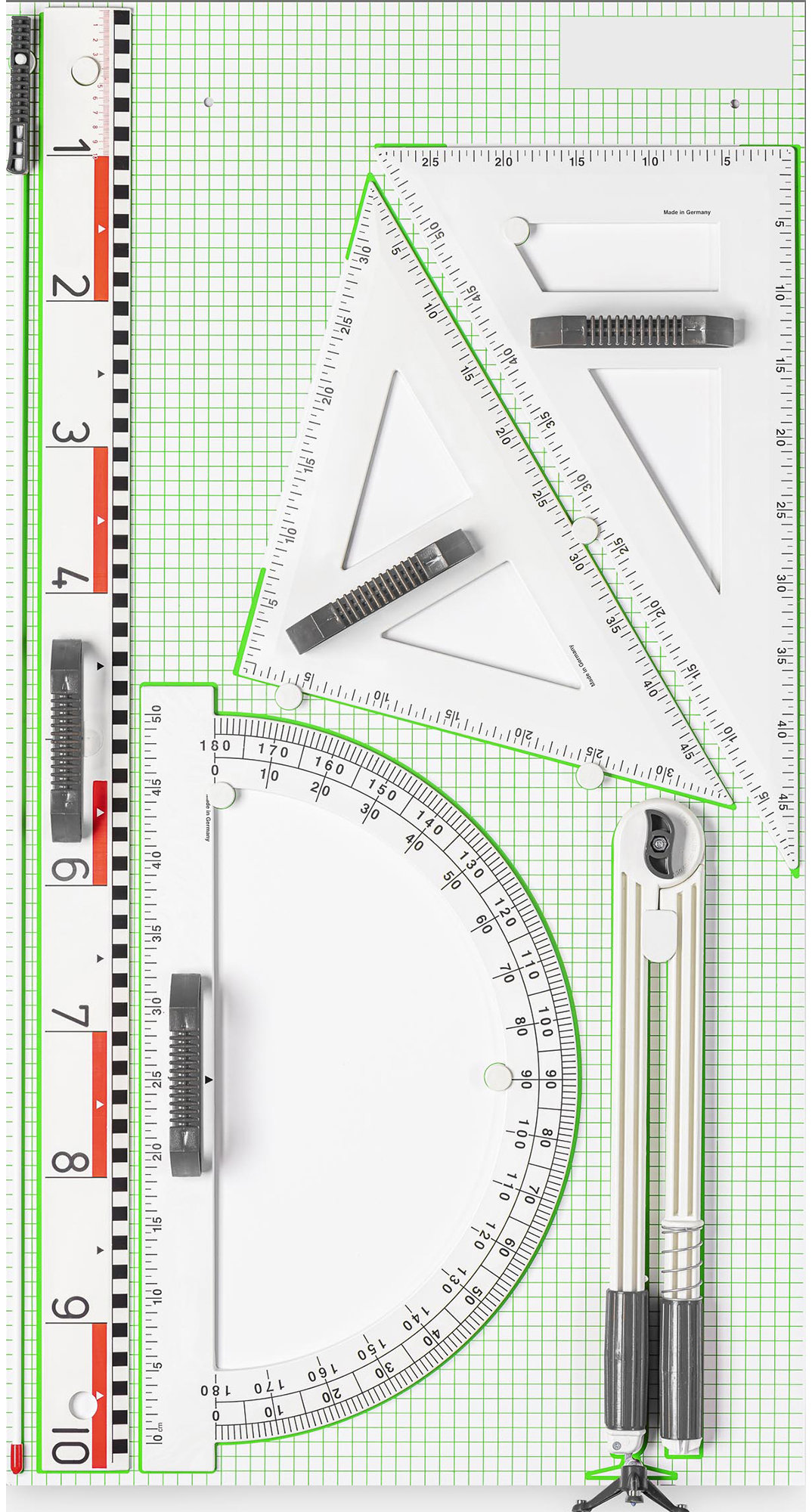 WISSNER súprava magnetických tabuľových rysovacích pomôcok, biela