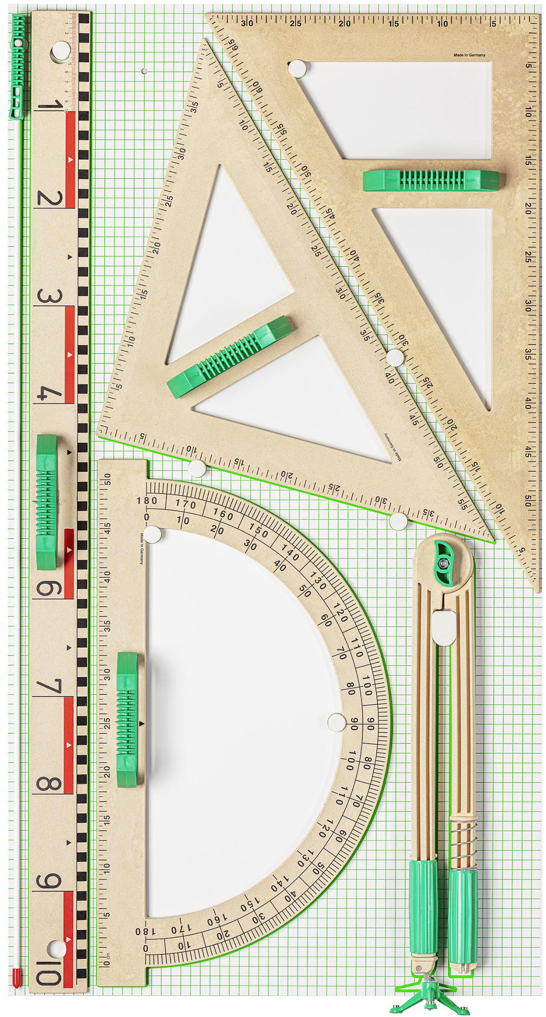 WISSNER súprava magnetických tabuľových rysovacích pomôcok, drevo