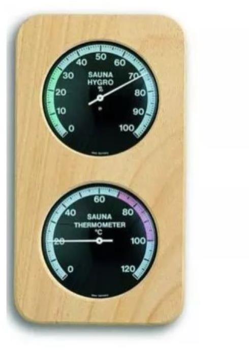 TFA Teplomer a vlhkomer do sauny, tmavé ciferníky, drevo vŕba Abachi