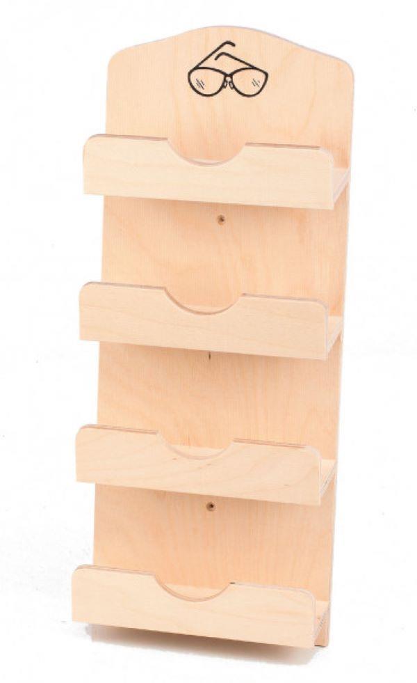 ELIGA Drevená schránka na 4 ks okuliarov pred vstupom do sauny