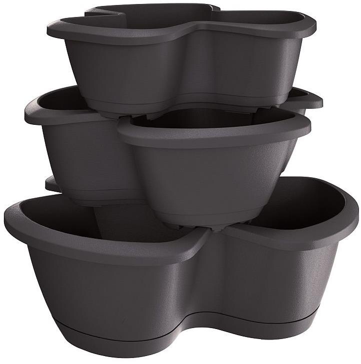 PROSPERPLAST RESPANA TRIO Kvetináč na bylinky 47 cm antracit