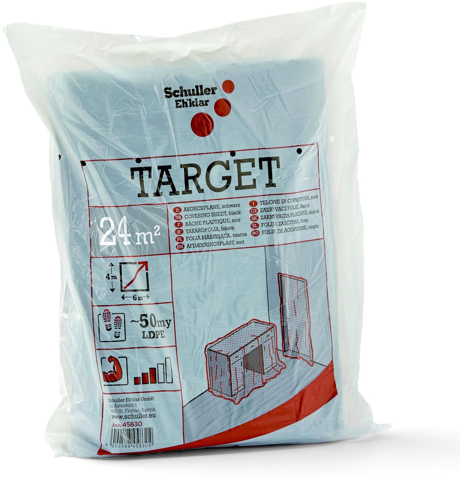 Schüller Eh'klar Zakrývacia fólia Target 4 k× 6 m, čierna, cca 75 mikrónov