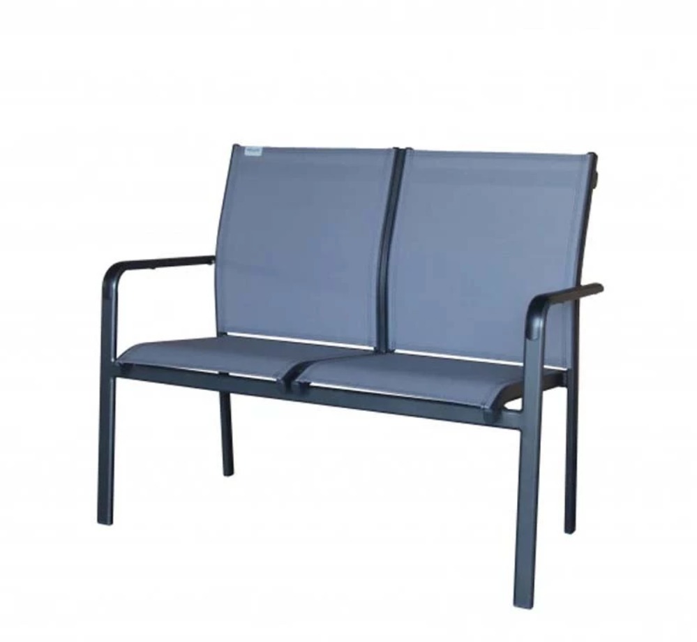 DOPPLER Extra Plus hliníková lavica dvojsedadlová strieborno-sivá