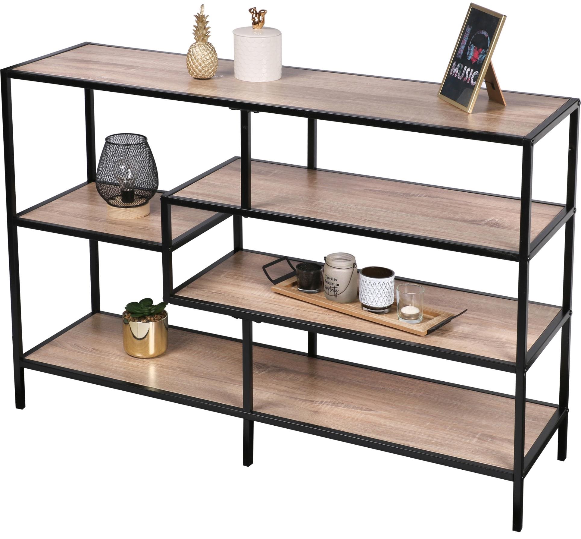 Dochtmann Regál policový Colorado, dekor dub, kov, 114 × 33 × 78 cm