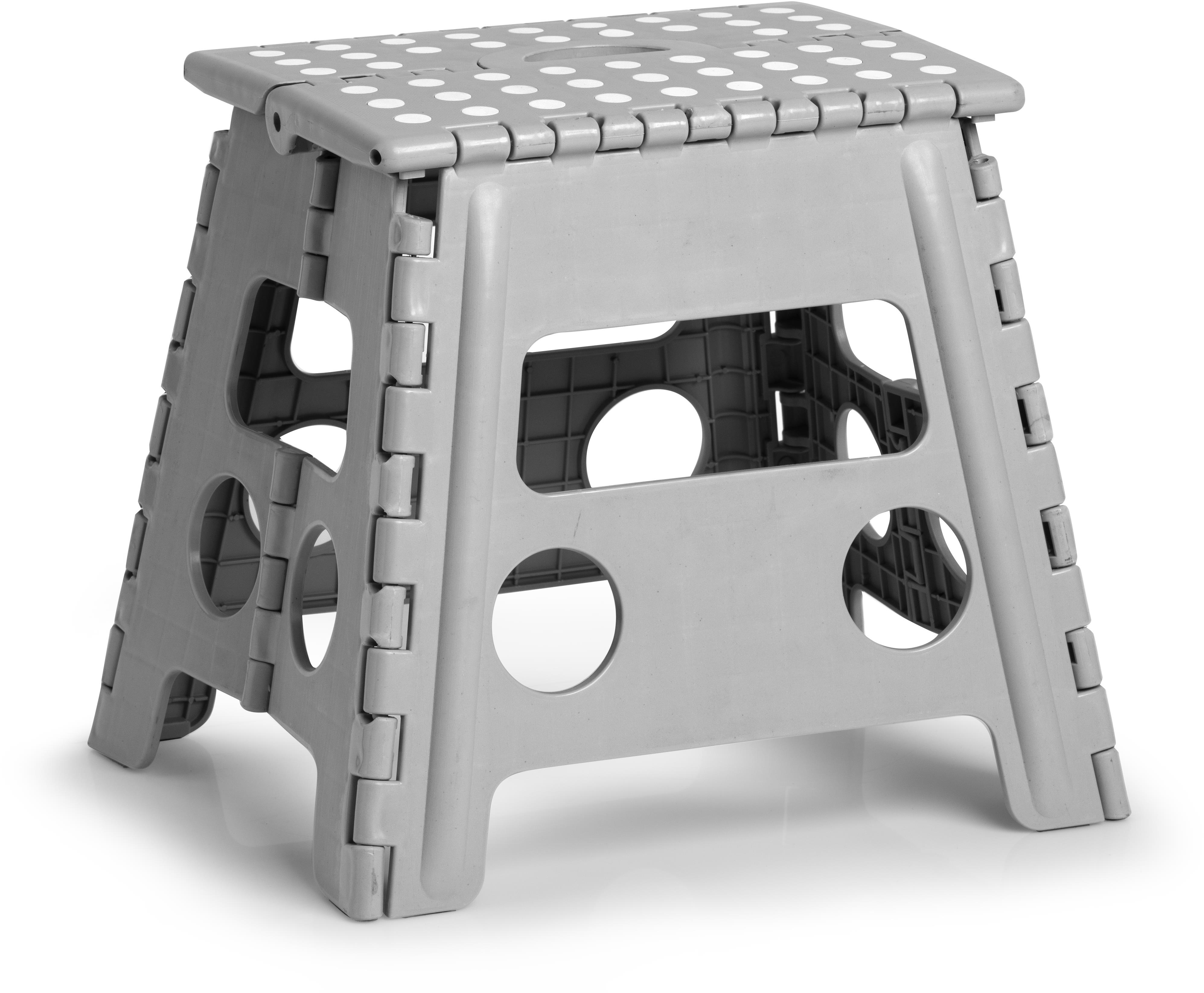 ZELLER Skladacia stolička stredná svetlo sivá 37 × 30 × 32 cm, nosnosť 150 kg