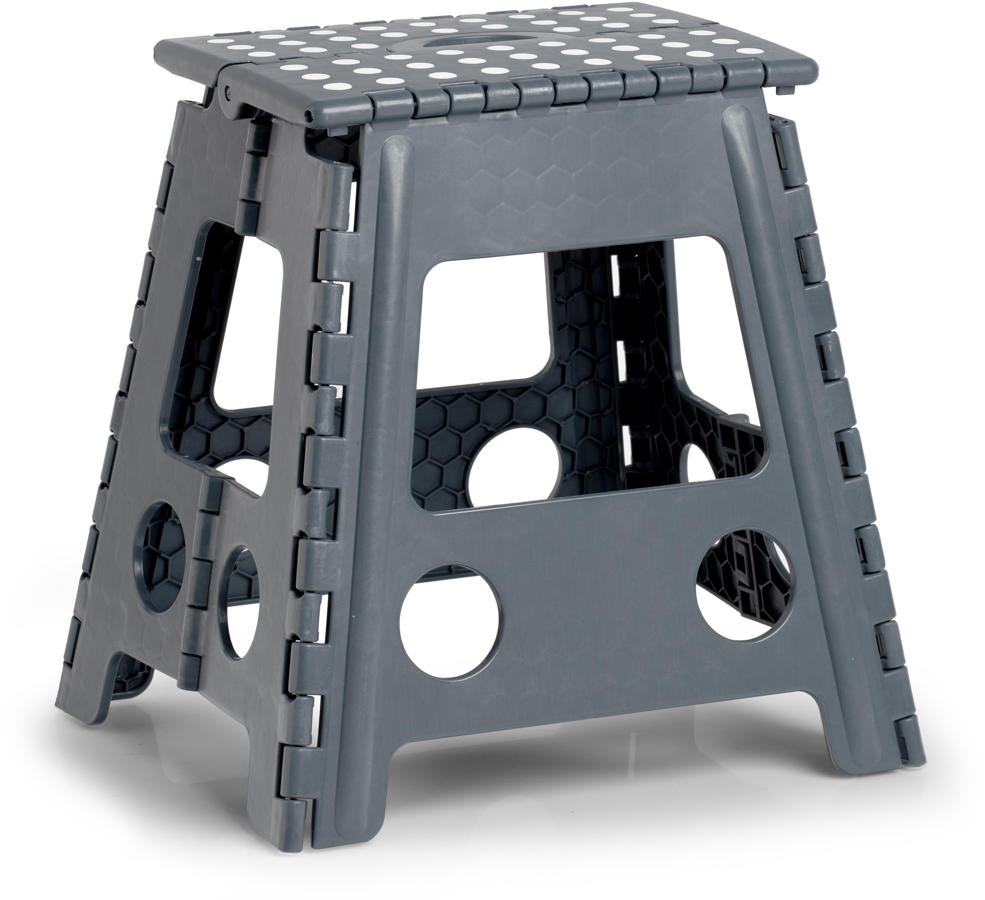 ZELLER Skladacia stolička 38,5 × 31,5 × 39 cm, nosnosť 150 kg sivá