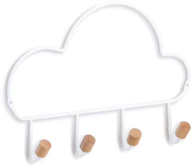ZELLER Nástenný vešiak motív oblakov 4 háčiky 30 × 5 × 21,5 cm
