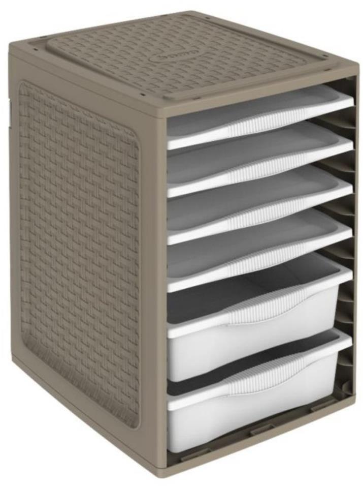 BAMA Ordino úložný box na oblečení, hnedá