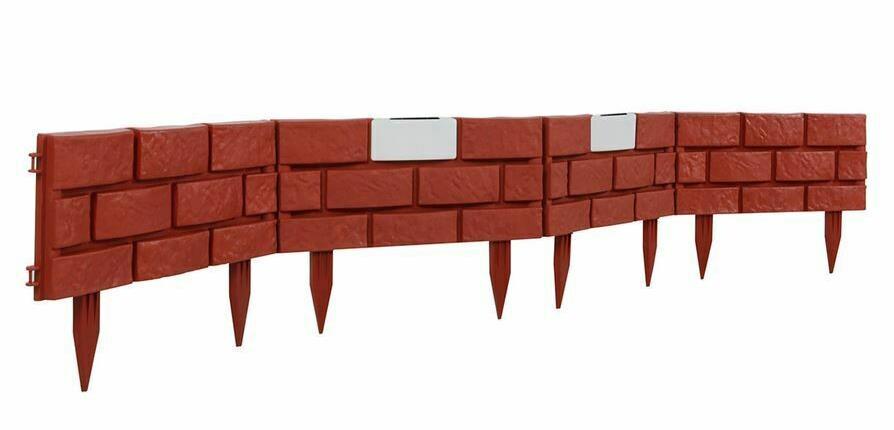 Linder Exclusiv Záhradná palisáda so solárnym LED osvetlením, tehlová