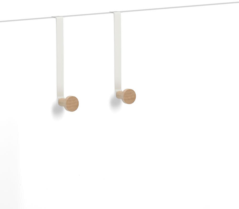 ZELLER Háček na dveře 2 ks, bílý 3 × 9 × 18 cm