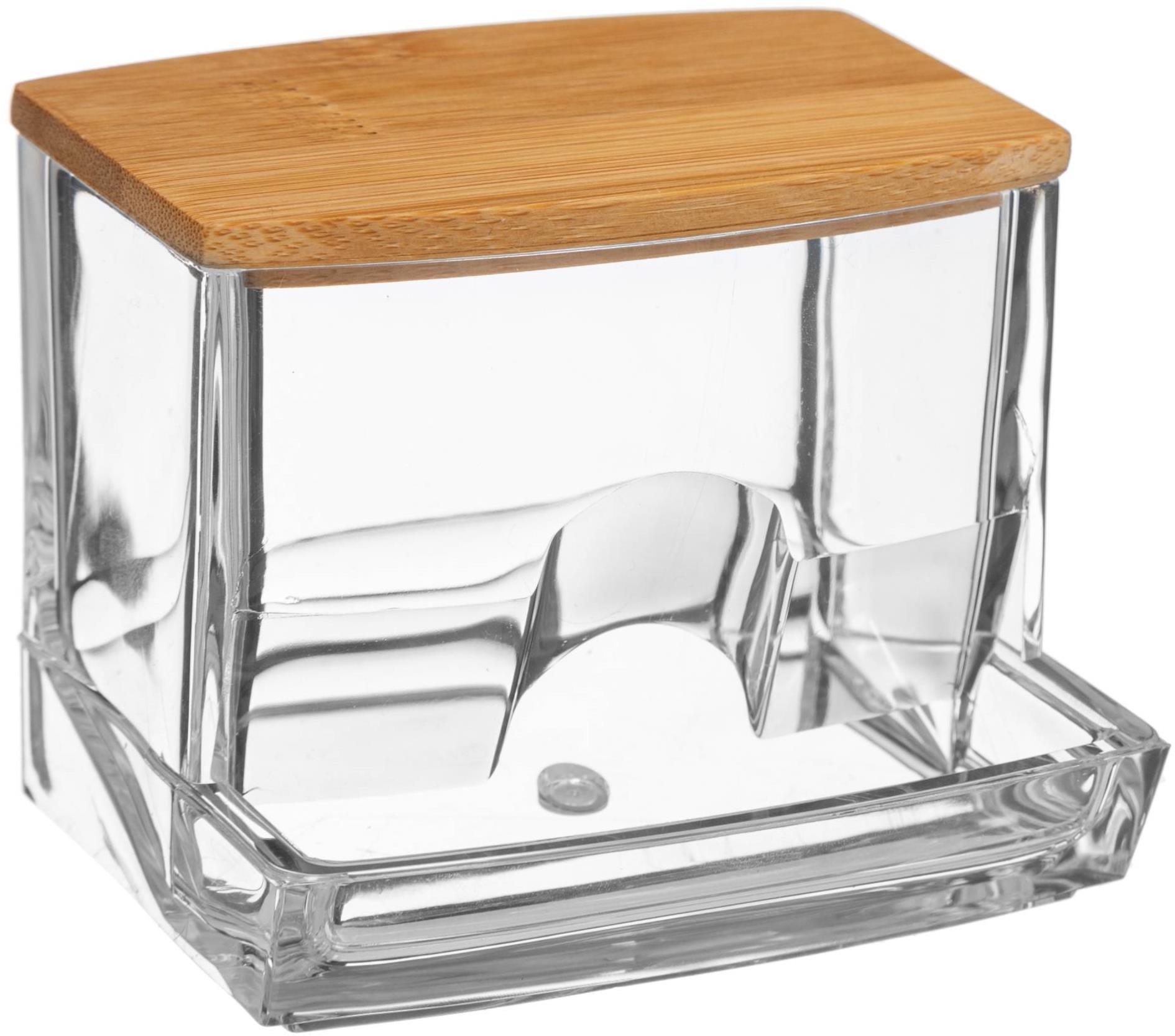 5five Simply Smart Zásobník na vatové tyčinky Selena, bambusové víko