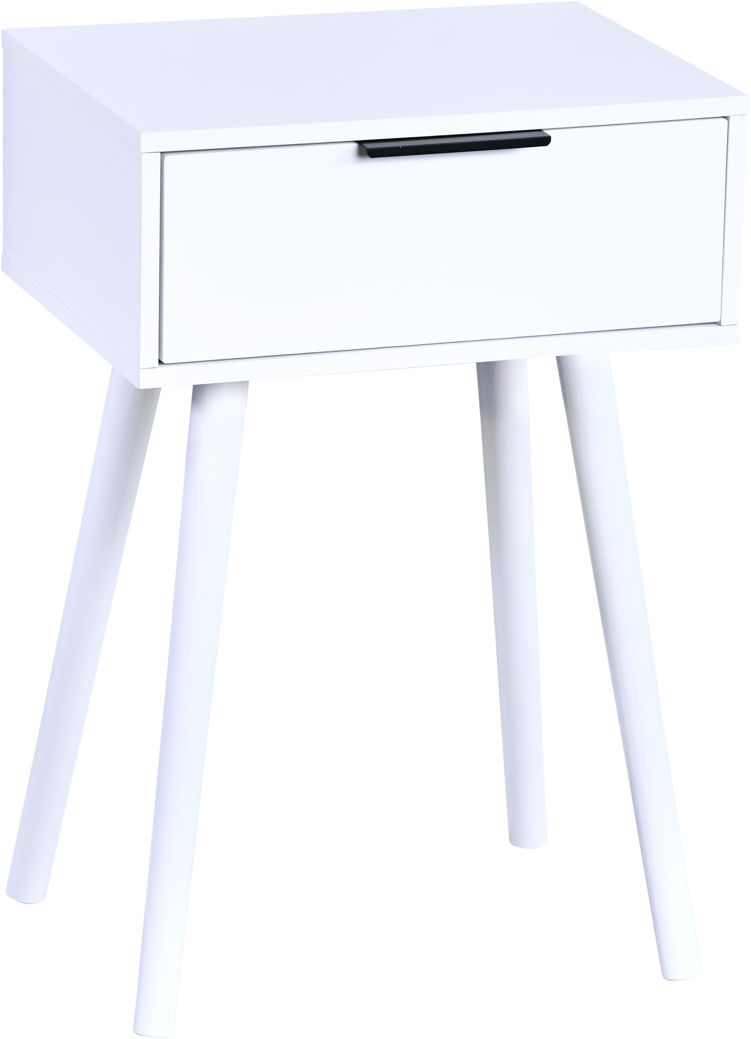 KESPER Odkladací stolík so zásuvkou, nočný stolík biely 40 × 30 × 59 cm