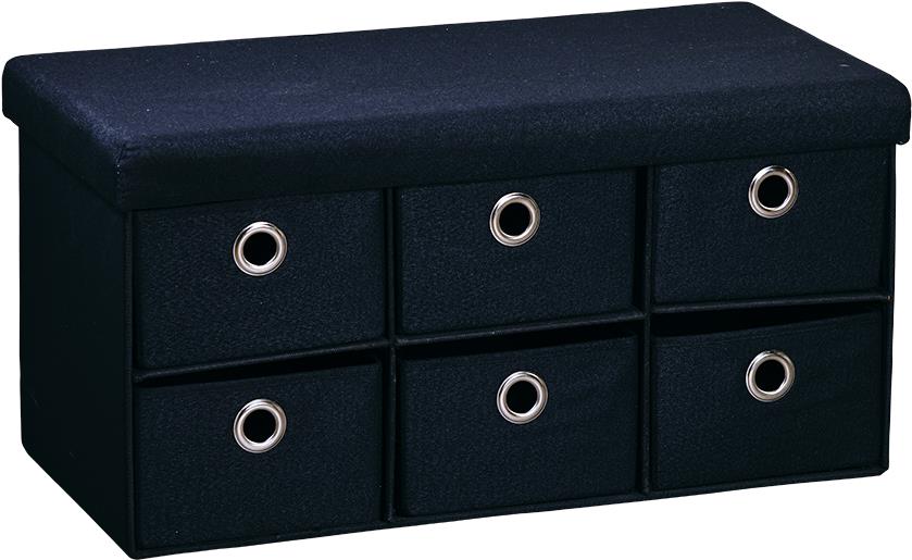 KESPER Lavica so sedákom a úložnými boxmi, čierna 76 × 38 × 38 cm