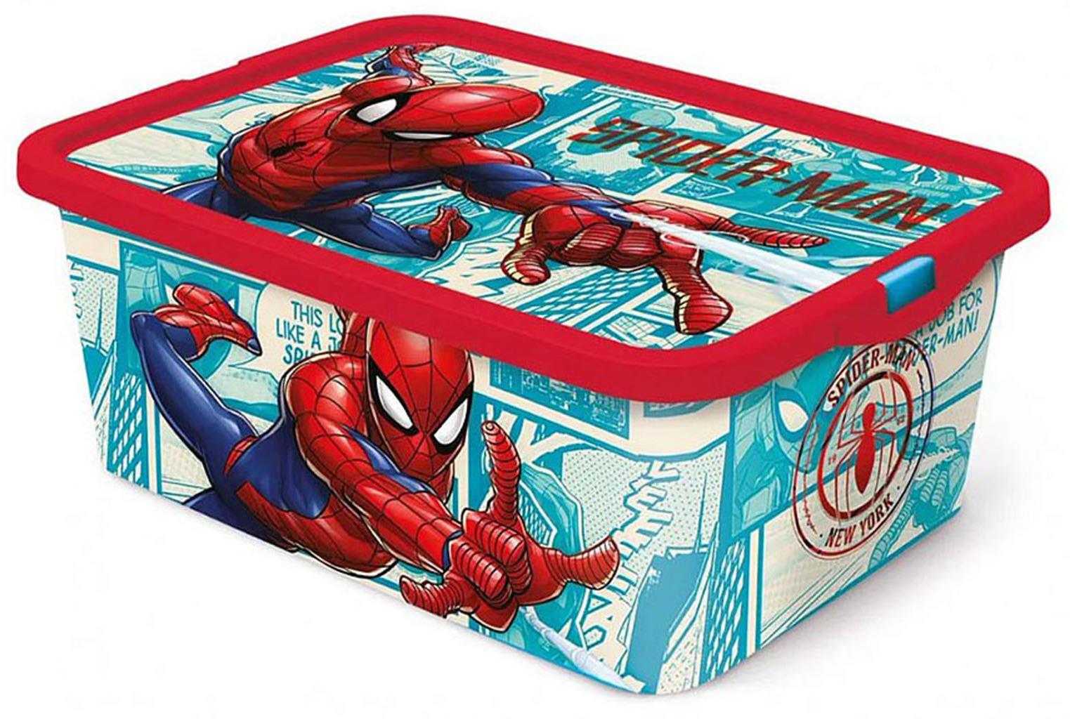 MARVEL Plastový úložný box na hračky s vekom Spiderman