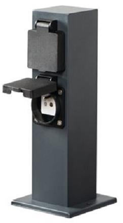 Kanalux Zásuvkový sloupek Nasto 2 × 230 V, 16 A antracitový