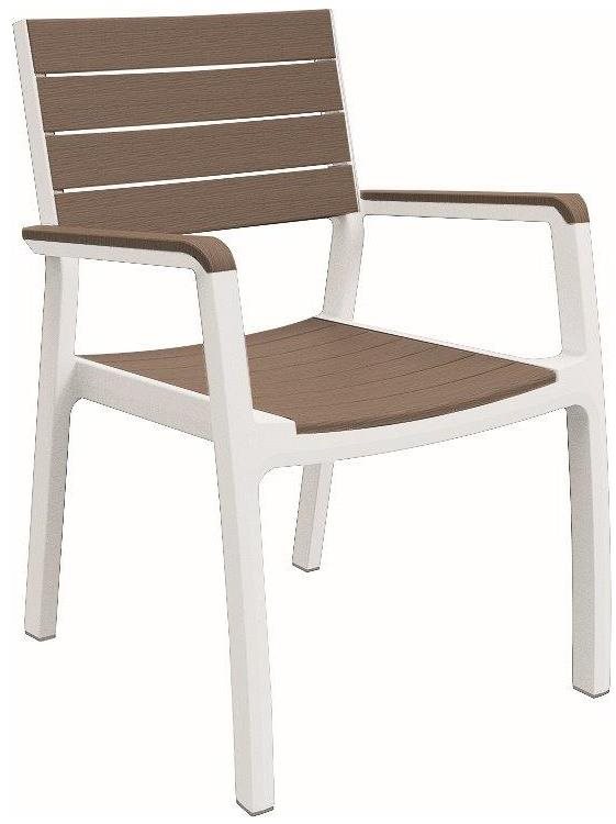 KETER Záhradné kreslo Harmony biele/cappuccino