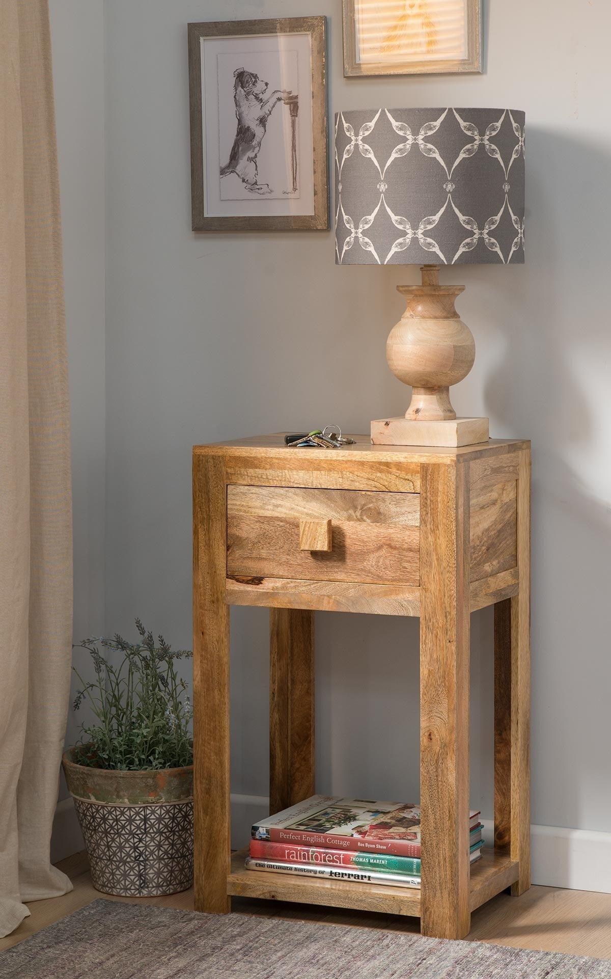 LAKŠMI odkladací stolík Hina 50 × 80 × 35 cm z mangového dreva – Mango Natural