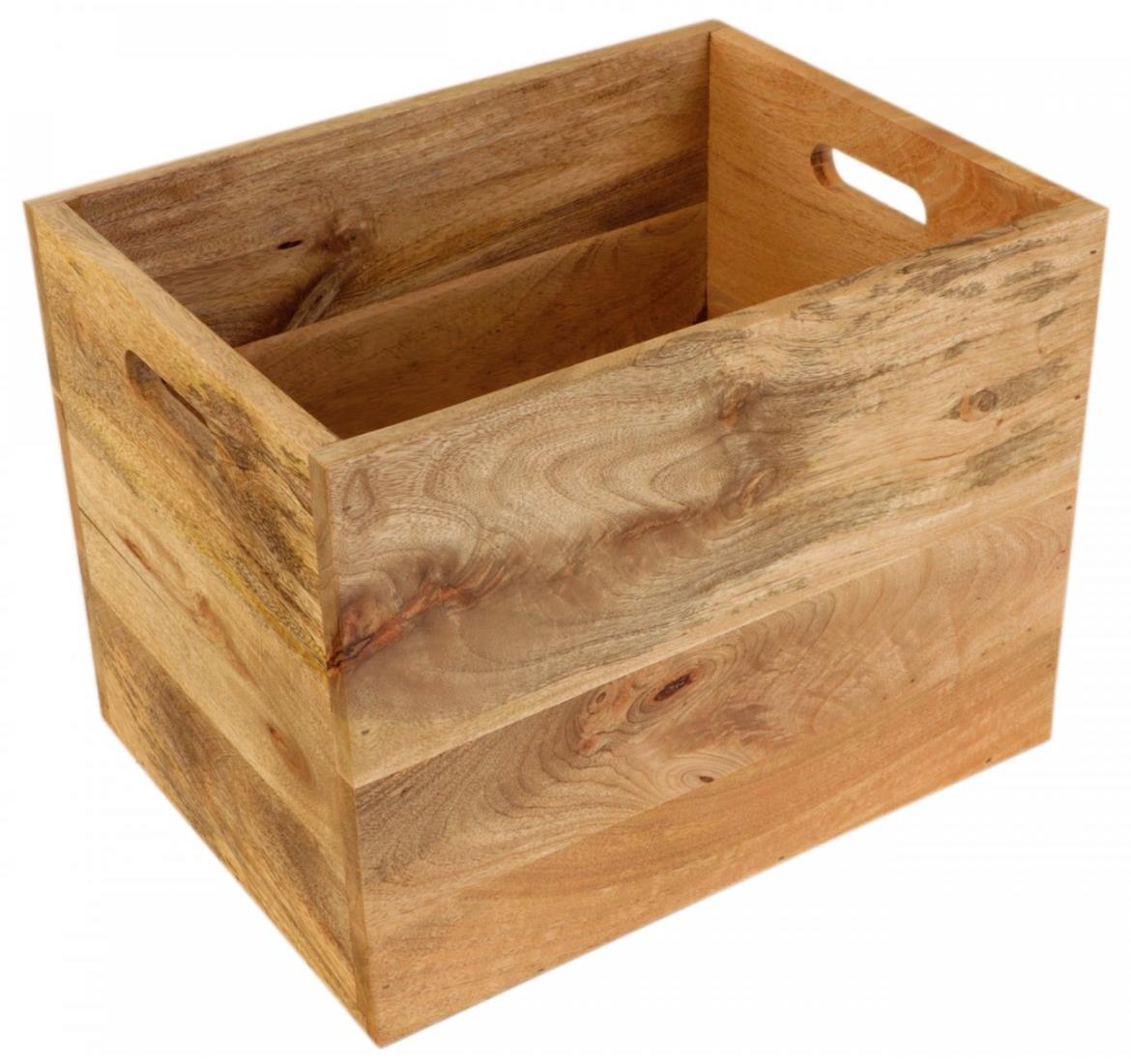 LAKŠMI Kôš na noviny Gita 40 × 30 × 30 cm masív mango – plný