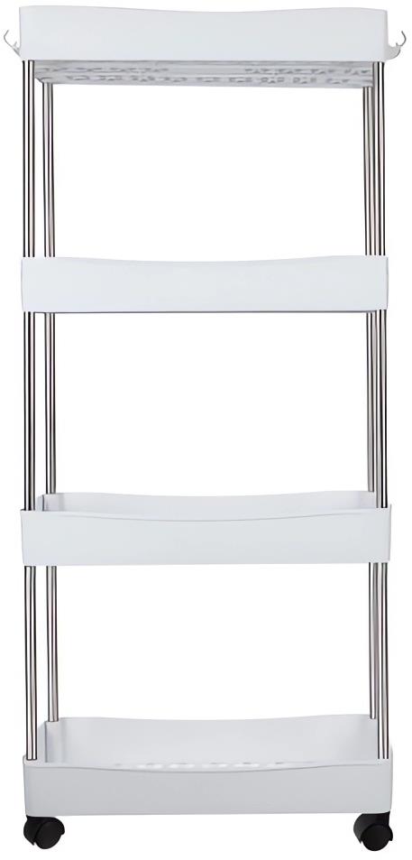 Ruhhy 24291 Regál na kolieskach, 4 police, biely