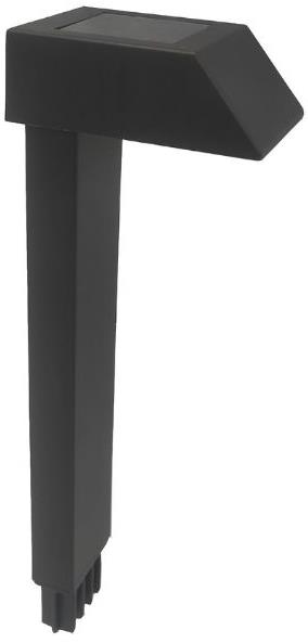 Entac Záhradný solárny stĺpik 29 cm, zapichovací, čierny, biele svetlo