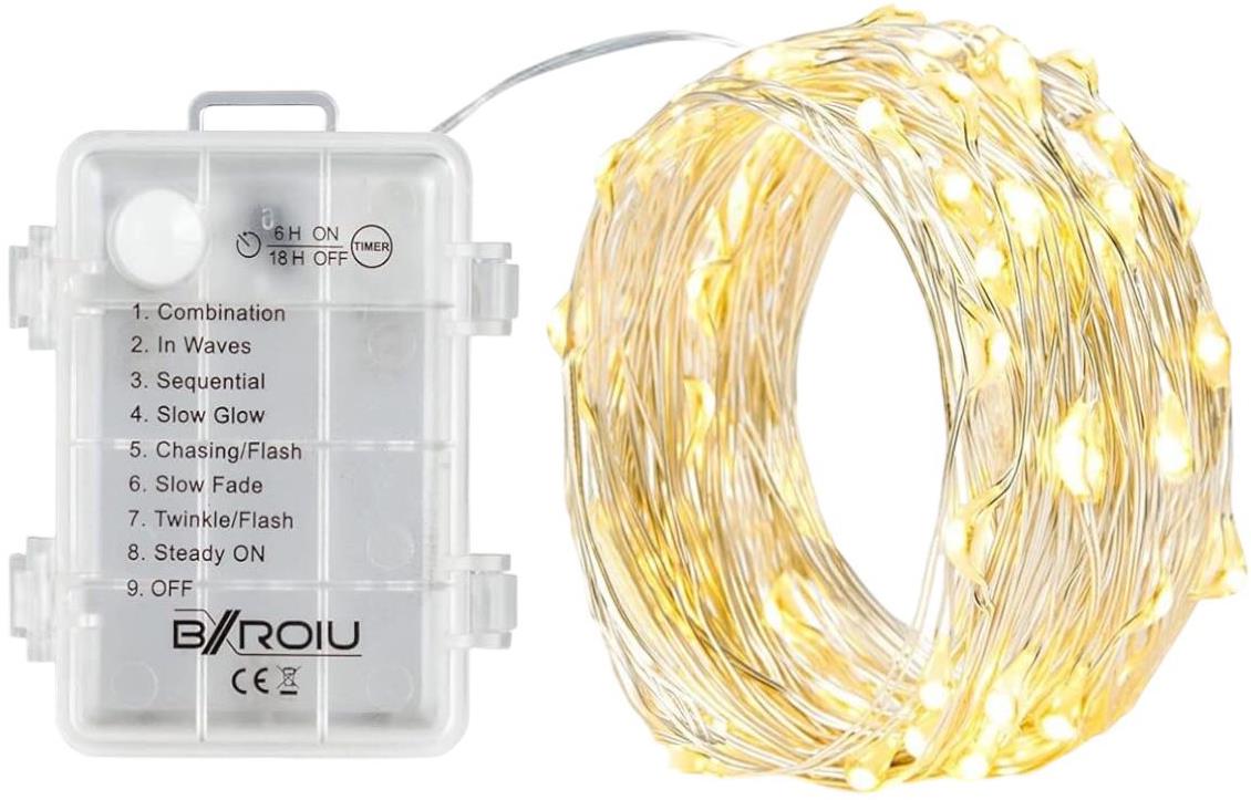 Senzanakupy Vianočná mikro reťaz na batérie 10 m (100 led) – teplá biela