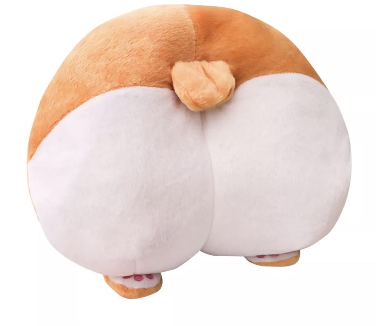 Daklos Roztomilý plyšový vankúš pes corgi zadok s vreckami – 30 × 40 cm