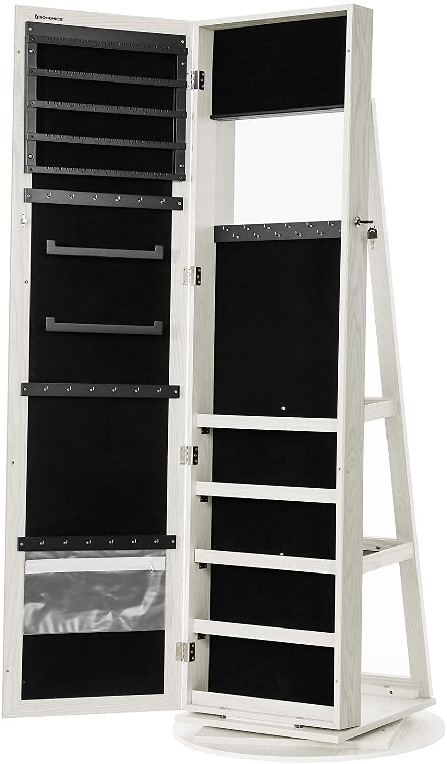 Houseland Zrkadlo so šperkovnicou Pure, biele