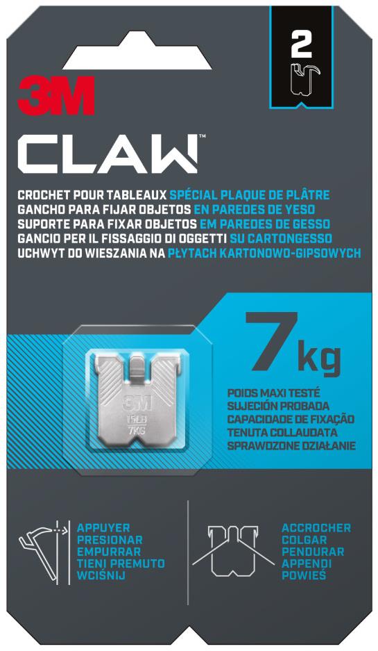 3M™ CLAW™ Háčik na sadrokartón, balenie 2 ks, nosnosť 7 kg