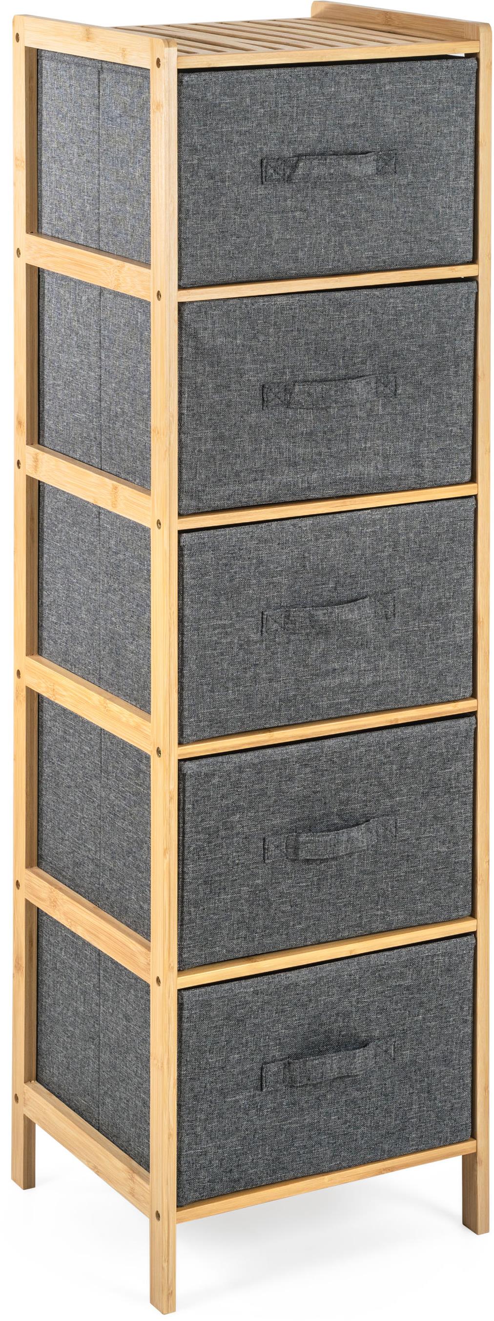 G21 Bambusový regál, 5 košíkov