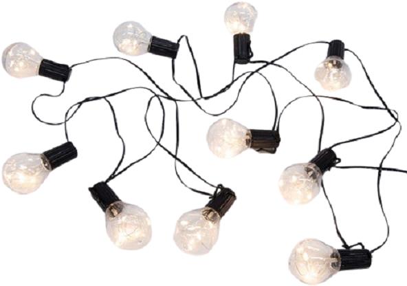 Solight Vonkajšia reťaz s 10 micro LED žiarovkami, 3 m, 3× AA