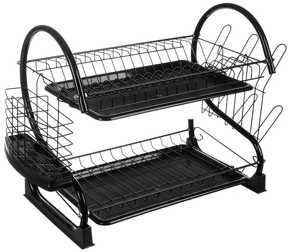 Ruhhy 24634 Poschodový odkvapkávač na riad čierny