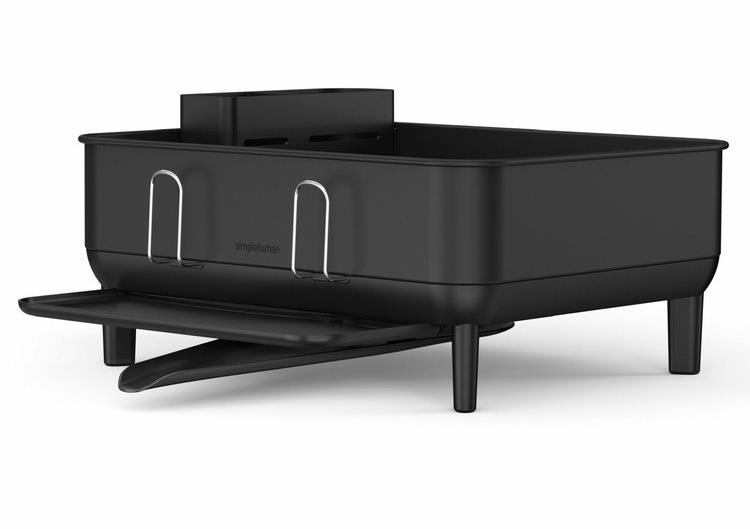 Simplehuman Compact, rám z čiernej ocele, čierny plast, FPP
