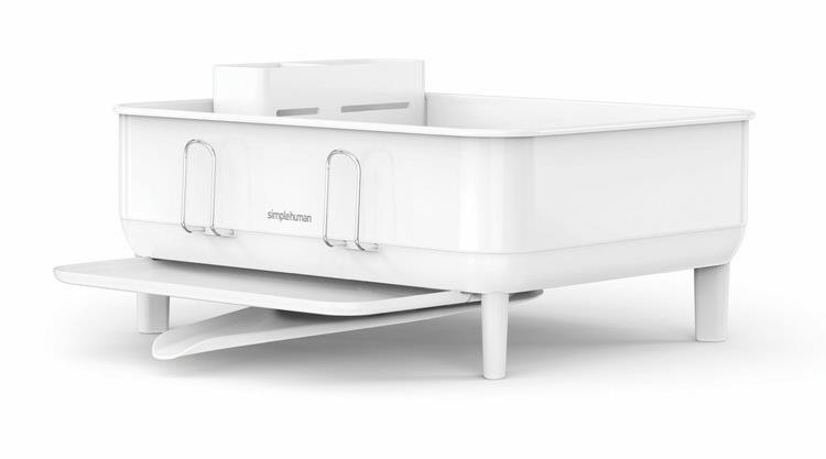 Simplehuman Compact, rám z bielej ocele, biely plast, FPP