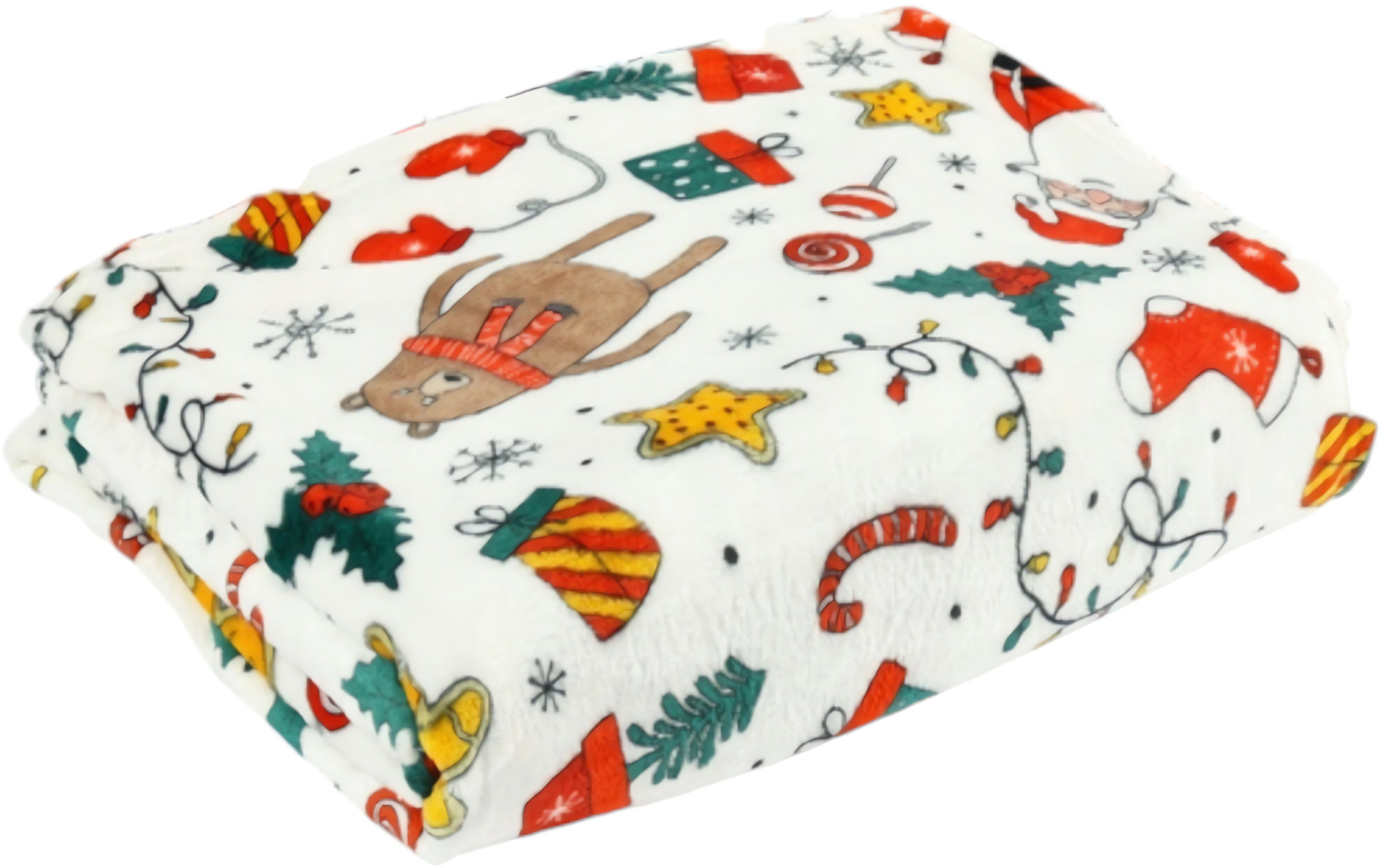 Ruhhy 26608 Deka s vianočným motívom 150 × 200 cm, biela