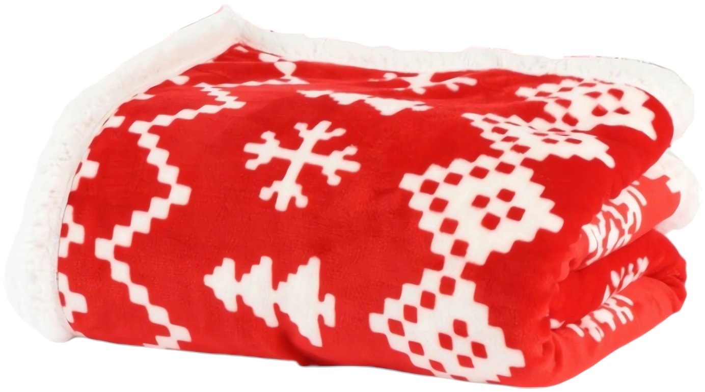 Ruhhy 26610 Deka s vianočným motívom 130 × 170 cm, červená