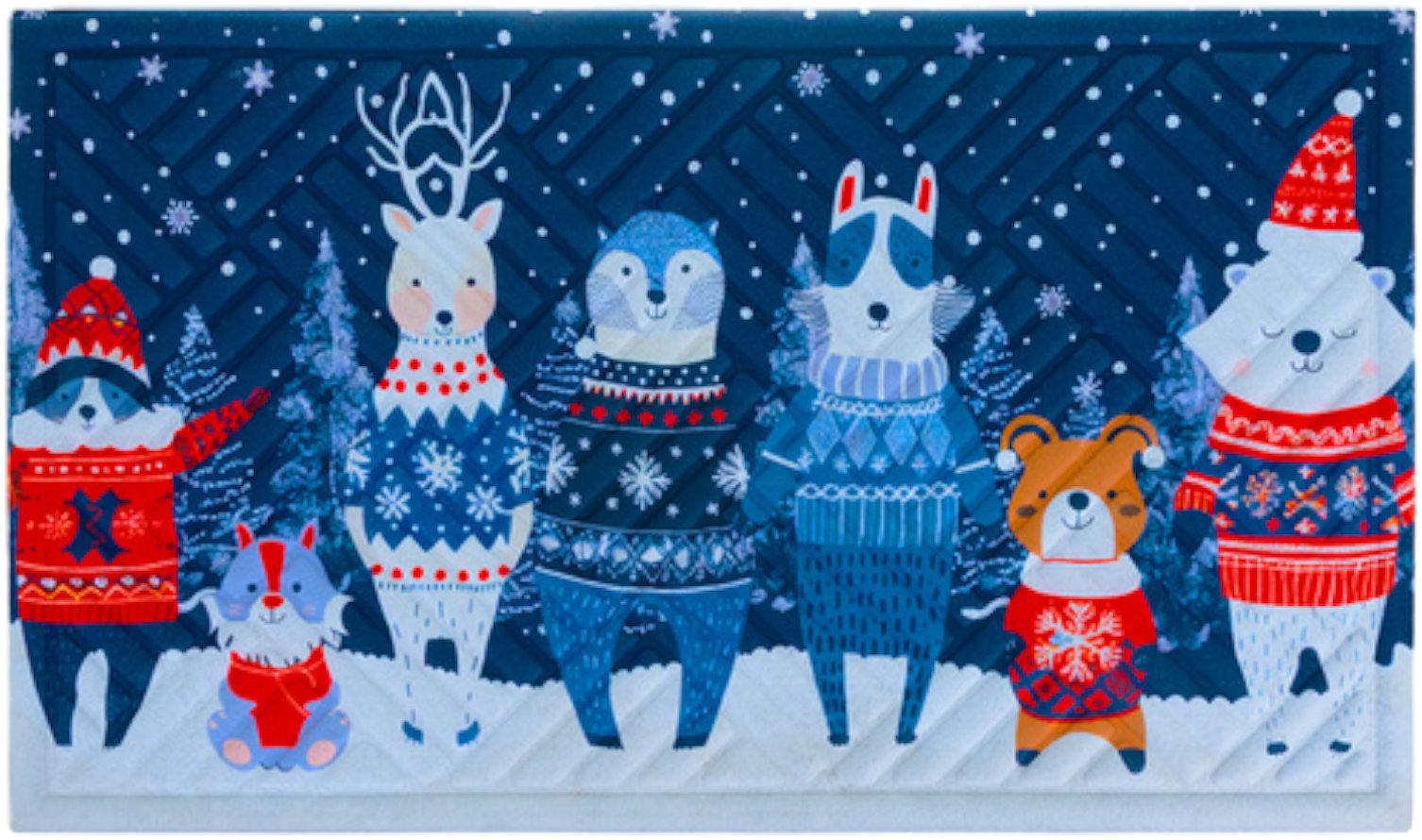 Ruhhy 26636 Vstupní rohožka se svátečním motivem 75 × 45 cm, modrá