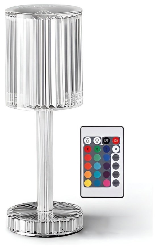 Verk 12305 Krištáľová LED stolná lampa, RGB, dotykový panel, diaľkové ovládanie