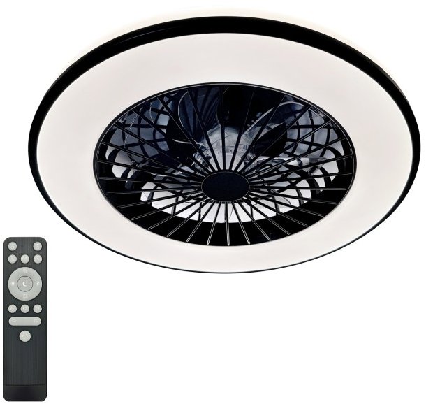 Kobi Light Stropné LED svietidlo s ventilátorom VENTELUX 48 W + 15 W, 3CCT, čierne