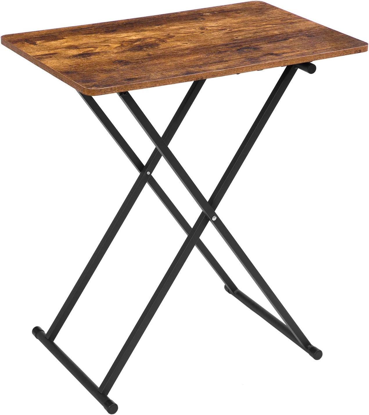 Vasagle Skladací odkladací stolík Melori 60 cm, čierno-hnedý