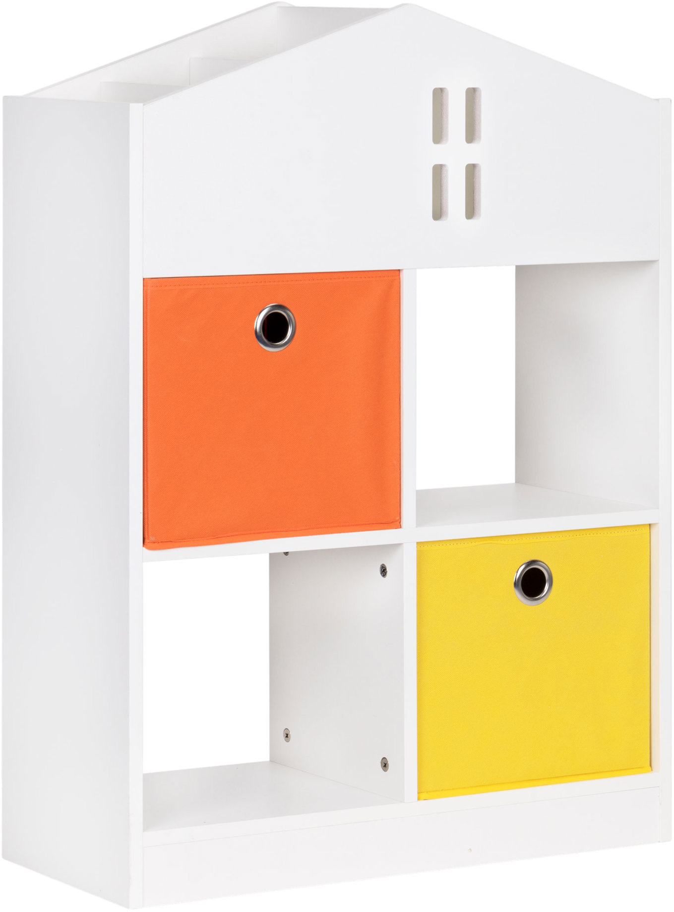 ECOTOYS ZKB-03A Skrinka v tvare domčeka s priehradkami, 65,2 × 27 × 90,5 cm, biela