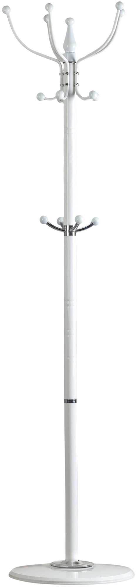 ModernHome GH-8010 Stojací vešiak s podstavcom na oblečenie, kov, biely