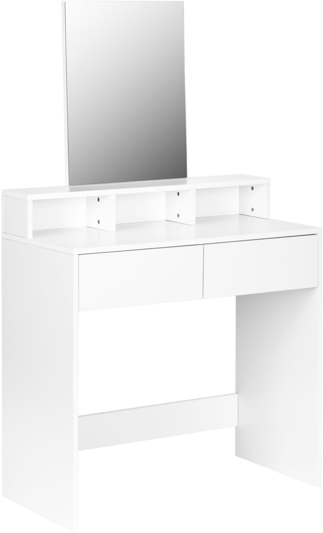 ModernHome PWJJDT0070 Veľký toaletný stolík so zrkadlom a zásuvkami, biely