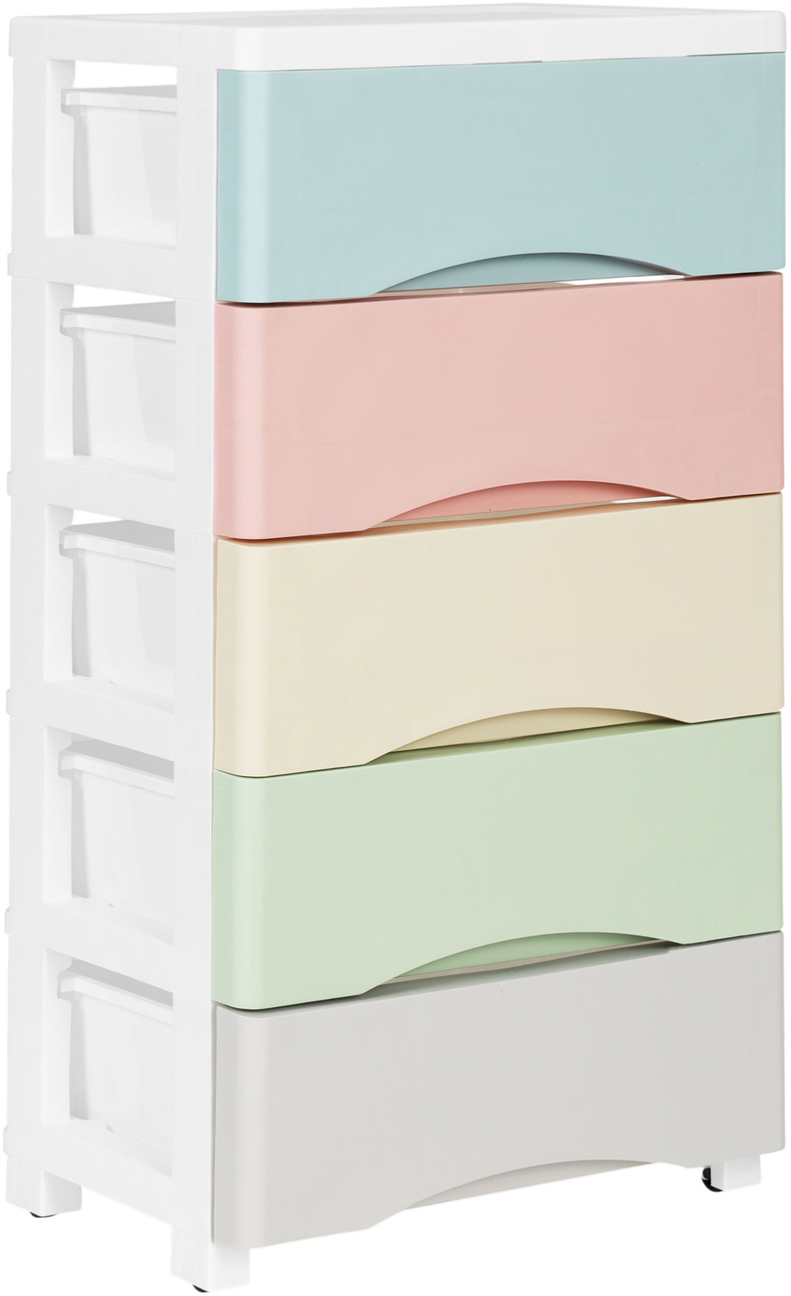 ModernHome PJJCBS0024-05C Úložný regál s 5 zásuvkami na kolieskach, 75 × 27 × 39 cm