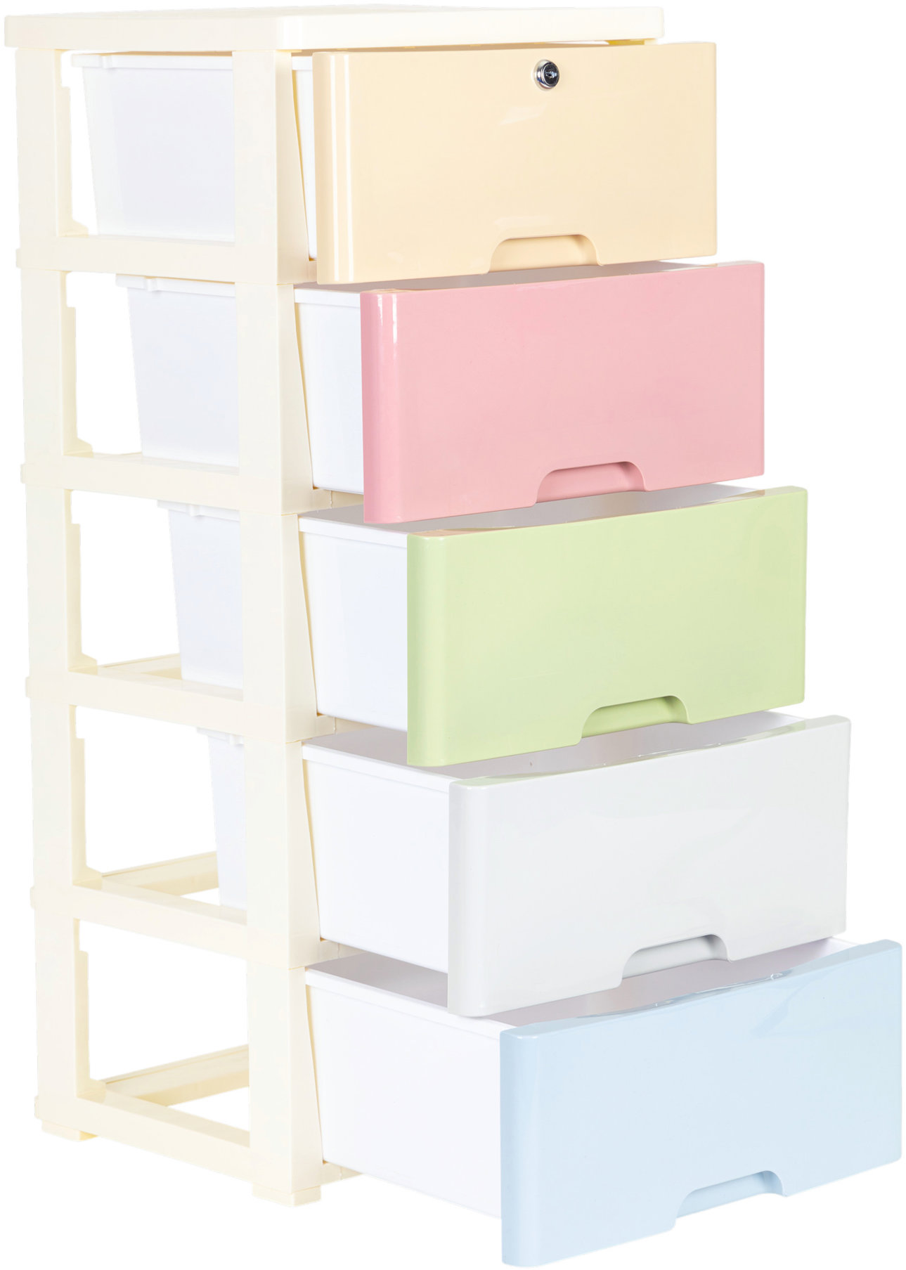 ModernHome PJJCBS0022-05A Regál s 5 výsuvnými zásuvkami na kolečkách, 83 × 32 × 38 cm