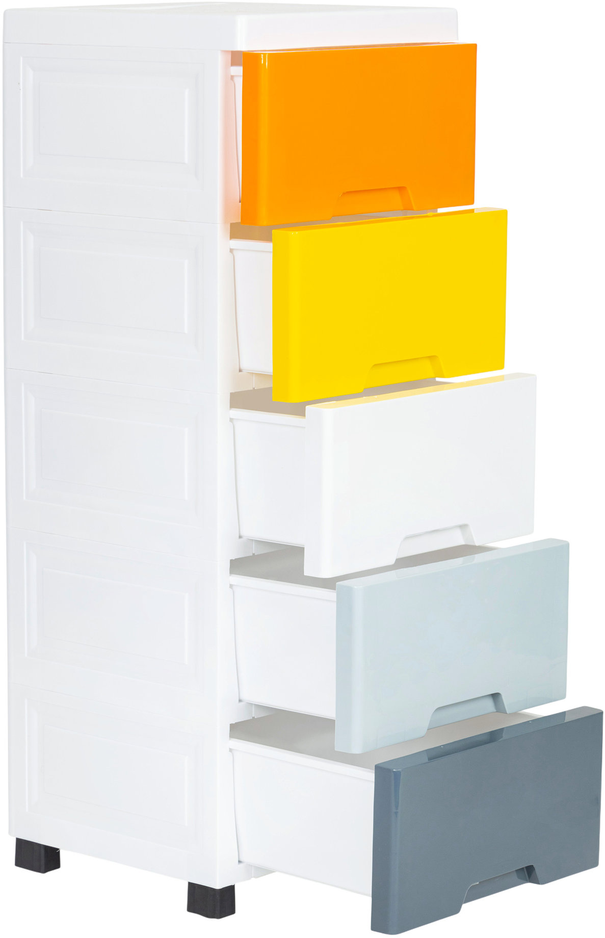 ModernHome PJJCBS0022-05B Zásuvkový regál na kolieskach, 5 zásuviek, 84,5 × 32,5 × 31 cm