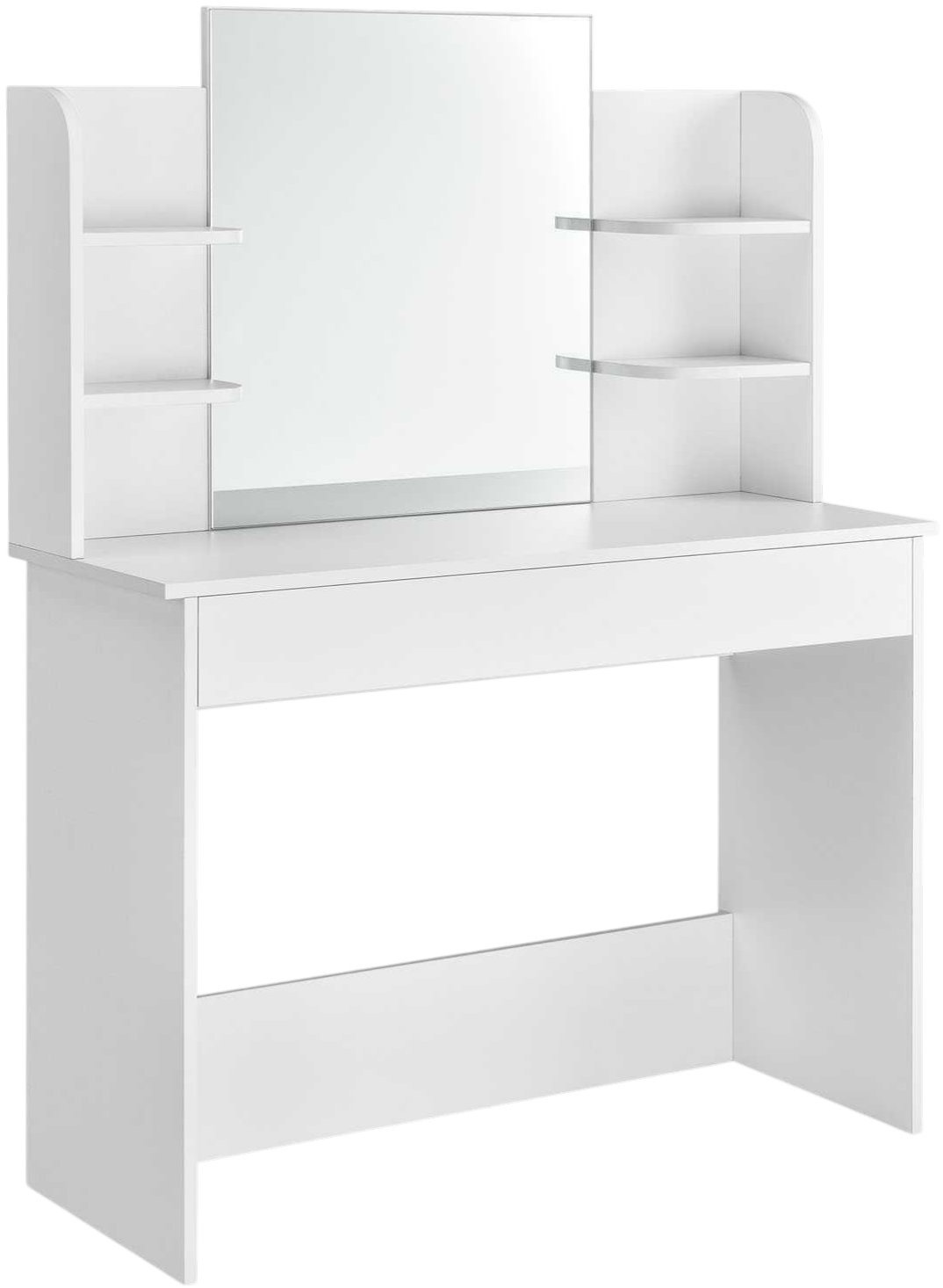 ModernHome PWSHT-20 Kozmetický toaletný stolík s veľkým zrkadlom 108 × 40 × 142 cm, biely