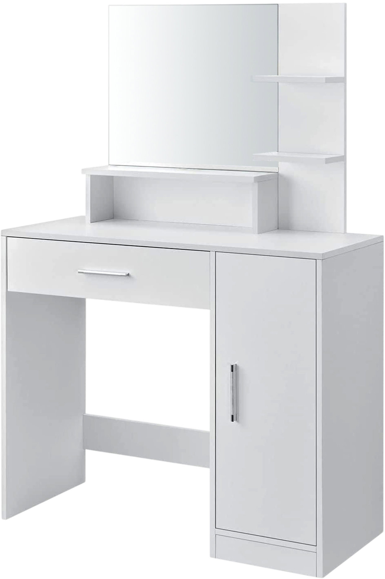 ModernHome PWJJDT0012 Toaletný stolík so zrkadlom 90 × 40 × 137,5 cm, biely