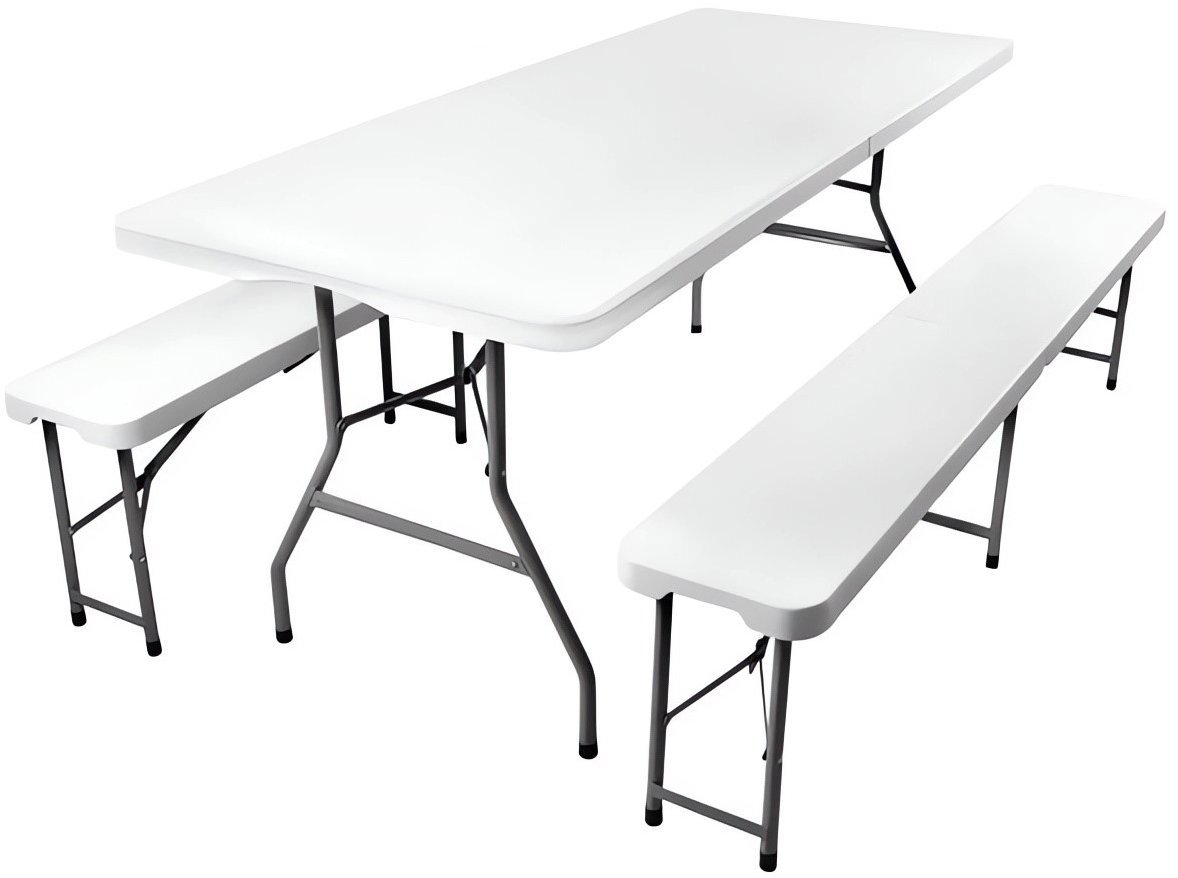 Gardlov 3257 Pivný set plastový, skladací, 180 cm, biely