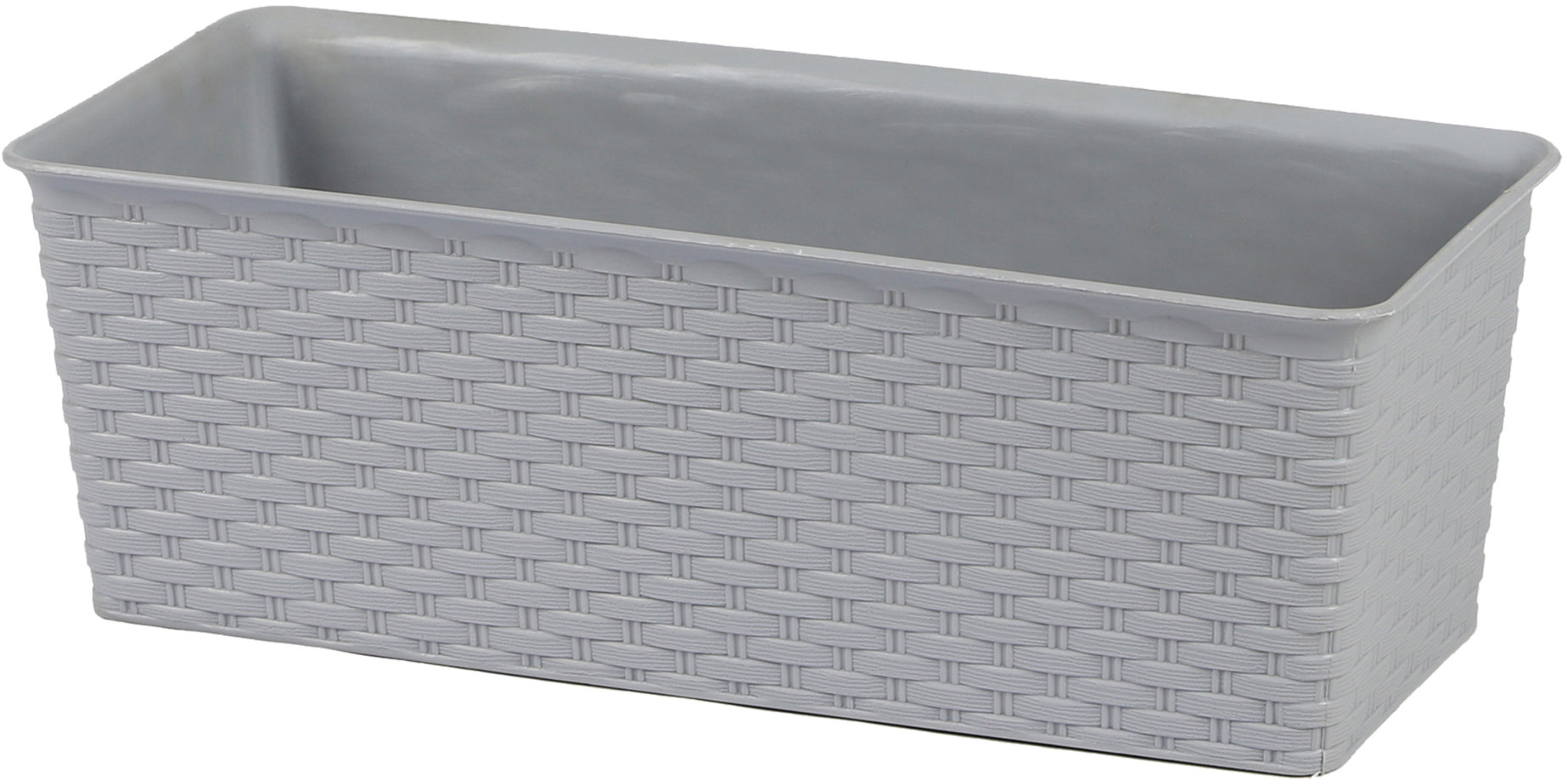 DOCHTMANN Kvetináč rattan obdĺžnik 30 × 13,5 × 10,5 cm, sivý