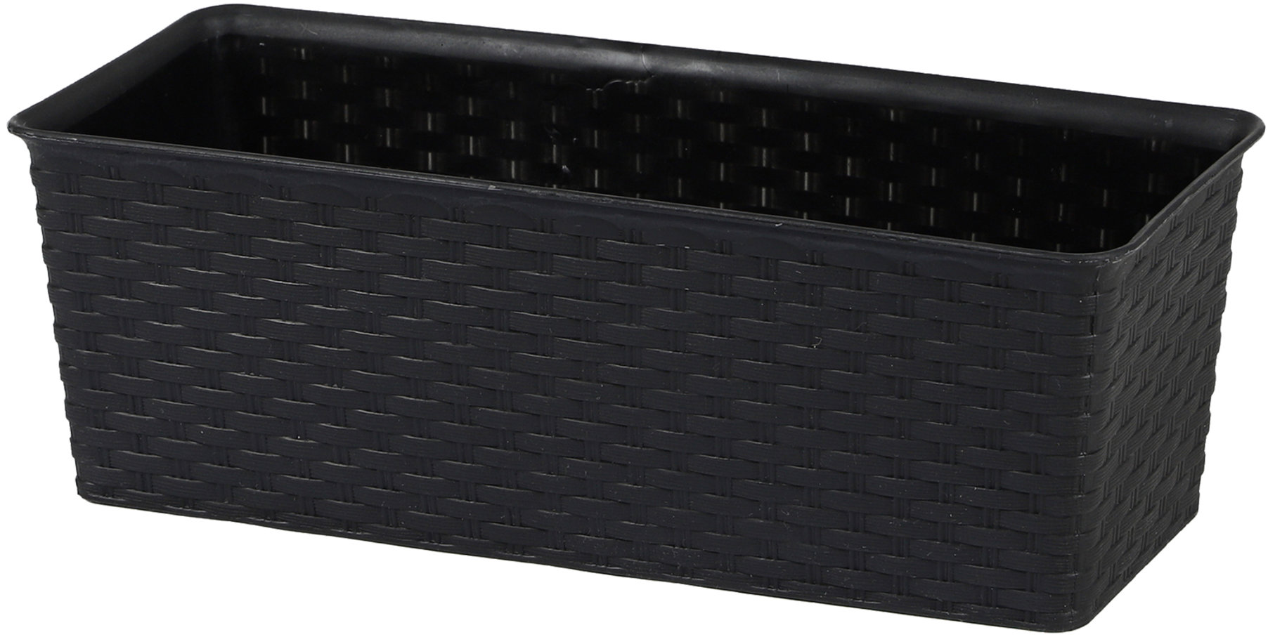 DOCHTMANN Kvetináč rattan obdĺžnik 30 × 13,5 × 10,5 cm, čierny
